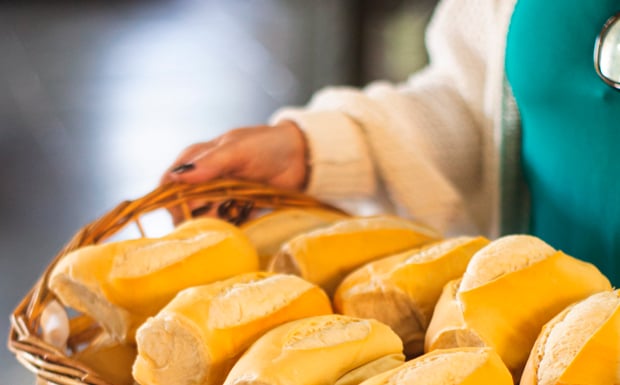 Pães e bolos caseiros do lanche da tarde